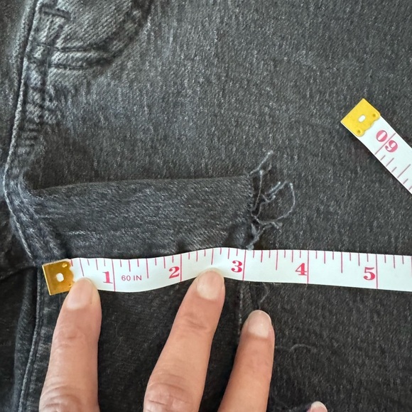 Madewell Women’s Perfect Jean Short Black High Waist Frayed Hem Size 27 - Picture 10 of 12